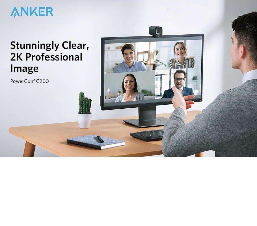 Anker PowerConf C200 2K Webcam for Laptop Computer mini usb web camera Noise Cancelling Stereo Microphones web cam