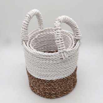 Seagrass Basket Set - Natural White
